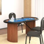 Provira Pokertafel voor 10 spelers met fichebak 160x80x75 cm blauw