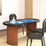 Provira Pokertafel voor 10 spelers 160x80x75 cm blauw