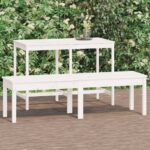 Provira Tuinbank 2-zits 159,5x44x45 cm massief grenenhout wit