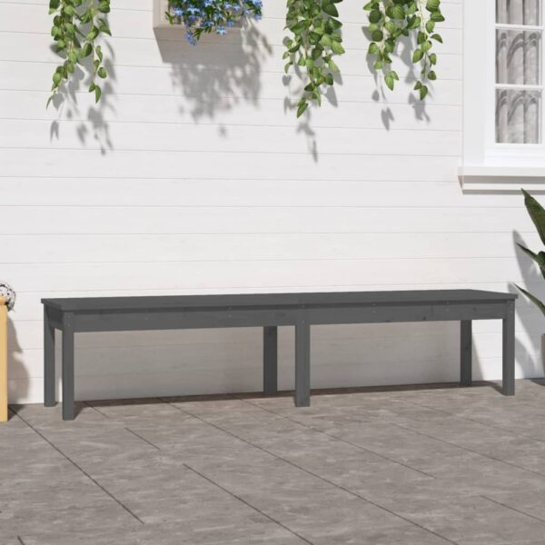Provira Tuinbank 2-zits 203,5x44x45 cm massief grenenhout grijs