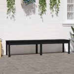 Provira Tuinbank 2-zits 203,5x44x45 cm massief grenenhout zwart