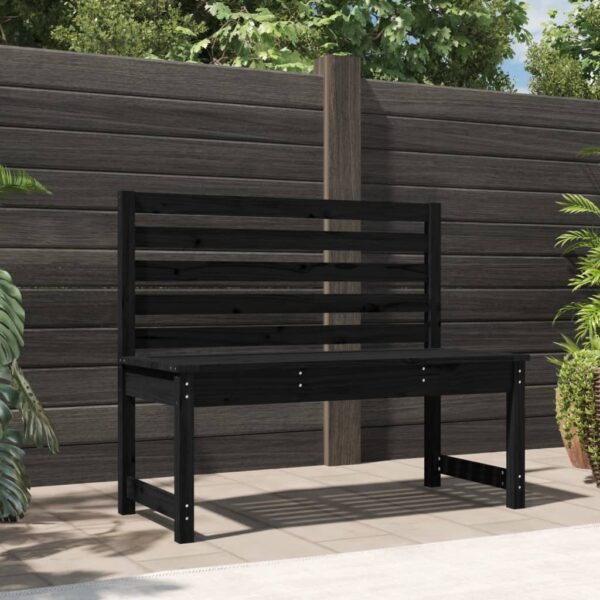 Provira Tuinbank 109 cm massief grenenhout zwart