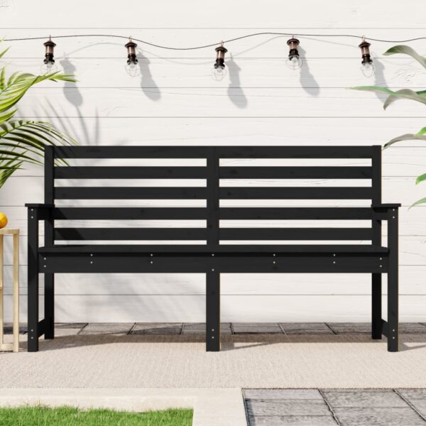 Provira Tuinbank 159,5x48x91,5 cm massief grenenhout zwart