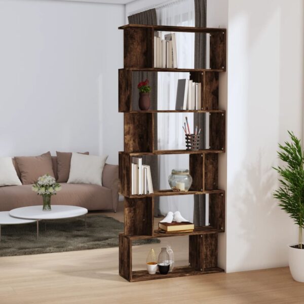 Provira Boekenkast/kamerscherm 80x24x192 cm bewerkt hout gerookt eiken