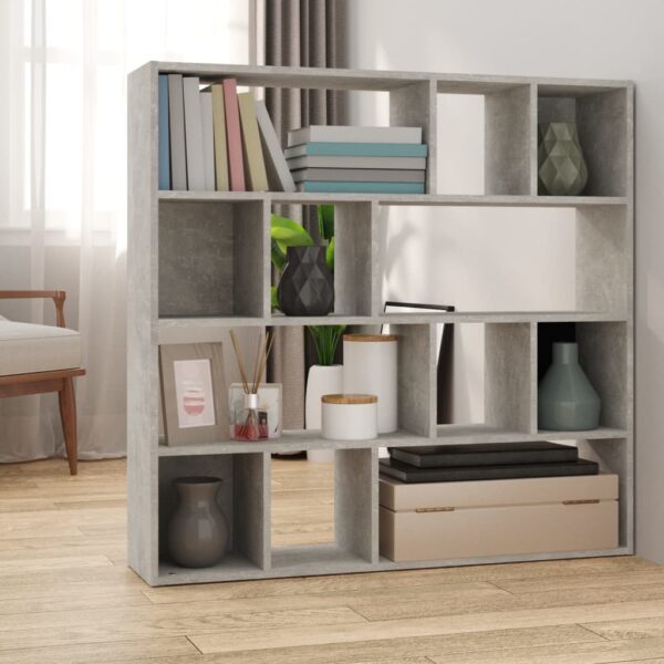 Provira Boekenkast/kamerscherm 105x24x102 cm betongrijs