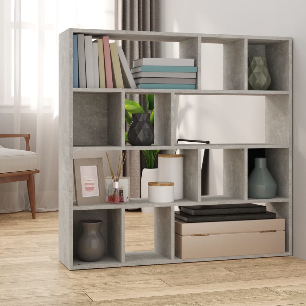8720845693725_m_en_hd_1 Provira Boekenkast/kamerscherm 105x24x102 cm betongrijs - Image 1