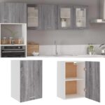 Provira Wandkast Lyon 39,5x31x60 cm grijs sonoma eikenkleurig