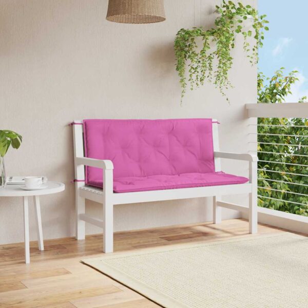 Provira Tuinbankkussens 2 st 120x50x7 cm stof roze