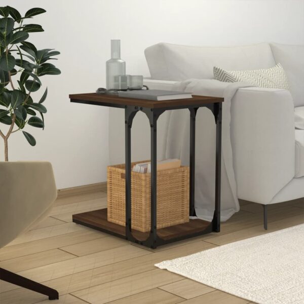 Provira Bijzettafel 50x35x52 cm bewerkt hout bruin eikenkleur