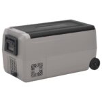 Provira Koelbox met wielen en handvat 50 L polypropeen zwart en grijs