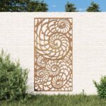Provira Wanddecoratie tuin schelpenontwerp 105x55 cm cortenstaal