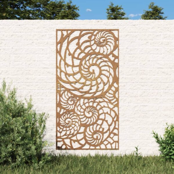 Provira Wanddecoratie tuin schelpenontwerp 105x55 cm cortenstaal
