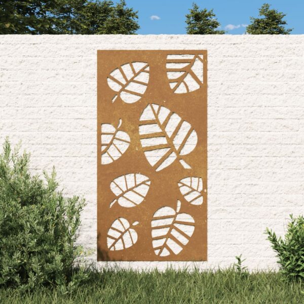 Provira Wanddecoratie tuin bladontwerp 105x55 cm cortenstaal