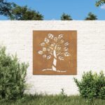 Provira Wanddecoratie tuin boomontwerp 55x55 cm cortenstaal