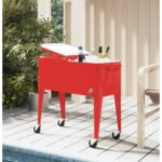 Provira Koelbox op wielen 92x43x89 cm rood