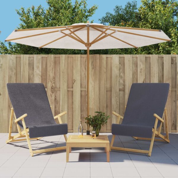 Provira Strandhanddoeken 2 st 400 g/m² 60x135 cm stof antracietkleurig