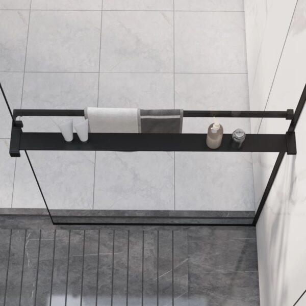 Provira Wandschap voor inloopdouche muur 80 cm aluminium zwart