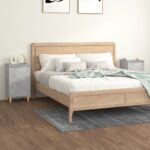 Provira Nachtkastjes 2 st 40x35x70 cm bewerkt hout betongrijs