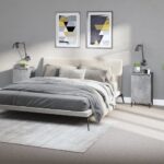Provira Nachtkastjes 2 st 40x35x70 cm bewerkt hout betongrijs
