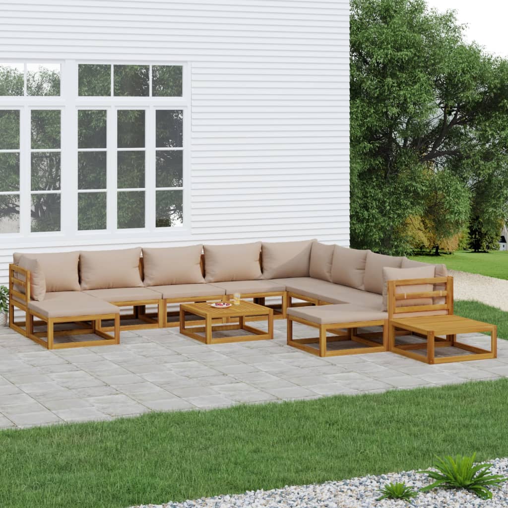 8720845745929_m_en_hd_1 Provira 12-delige Loungeset met kussens massief hout taupe - Image 1