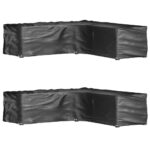 Provira Tuinmeubelhoezen L-vormig 2 st 16 oogjes 285x285x70 cm