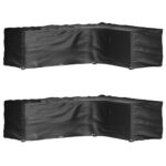 Provira Tuinmeubelhoezen L-vormig 2 st 18 oogjes 285x220x80 cm