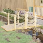 Provira Tuinbrug met kettingrails 150x67x56 cm massief vurenhout