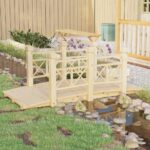 Provira Tuinbrug met leuningen 150x67x56 cm massief vurenhout