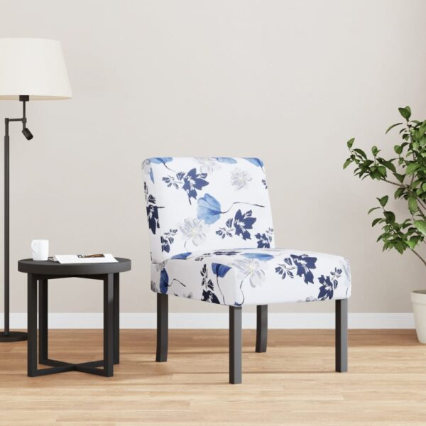 Provira Stoel gebloemd stof blauw