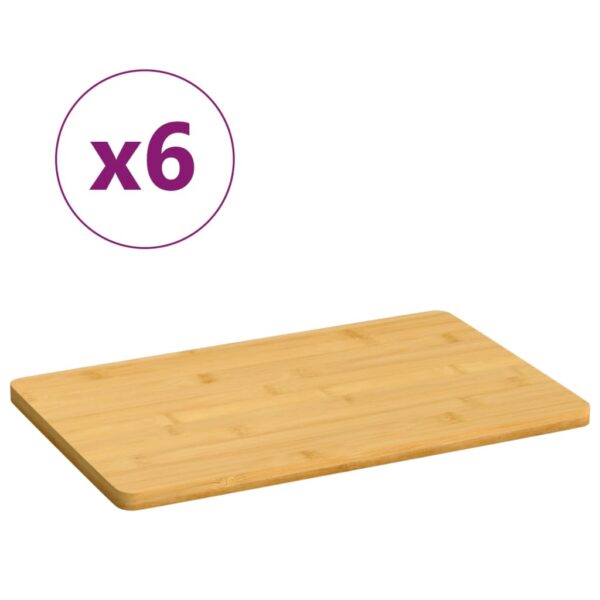 Provira Ontbijtborden 6 st 22x14x0,8 cm bamboe