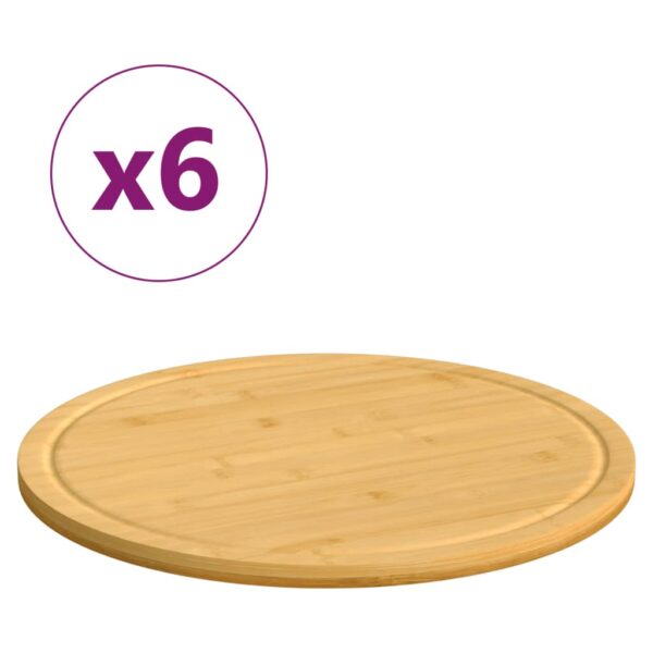 Provira Snijplanken 6 st Ø40x1,5 cm bamboe