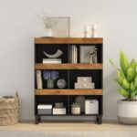 Provira Bijzetkast 85x33x107 cm massief mangohout