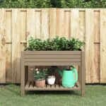 Provira Plantenbak verhoogd 110x45x79 cm polypropeen lichtbruin