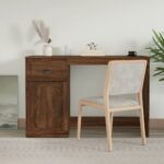 Provira Bureau met lade 115x50x75 cm bewerkt hout bruin eikenkleur
