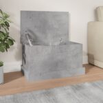 Provira Opbergbox 50x30x28 cm bewerkt hout betongrijs