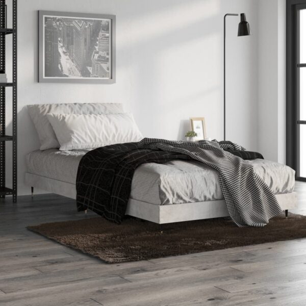 Provira Bedframe bewerkt hout betongrijs 100x200 cm