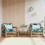 Provira Tuinstoelen 2 st met kussens geïmpregneerd grenenhout