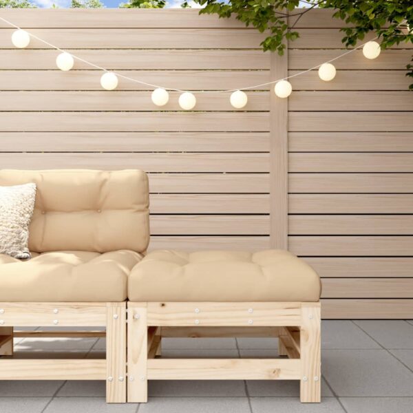 Provira Tuinvoetenbank met kussen massief grenenhout