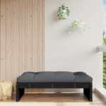 Provira Tuinvoetenbank 120x80 cm massief grenenhout zwart