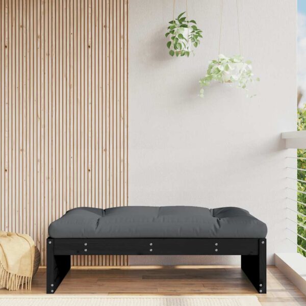 Provira Tuinvoetenbank 120x80 cm massief grenenhout zwart