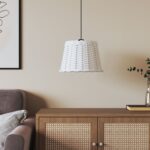 Provira Plafondlampenkap Ø30x20 cm wicker wit