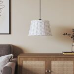 Provira Plafondlampenkap Ø38x23 cm wicker wit