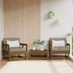 Provira Tuinstoelen 2 st massief grenenhout honingbruin