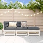 Provira 3-delige Loungeset massief grenenhout wit