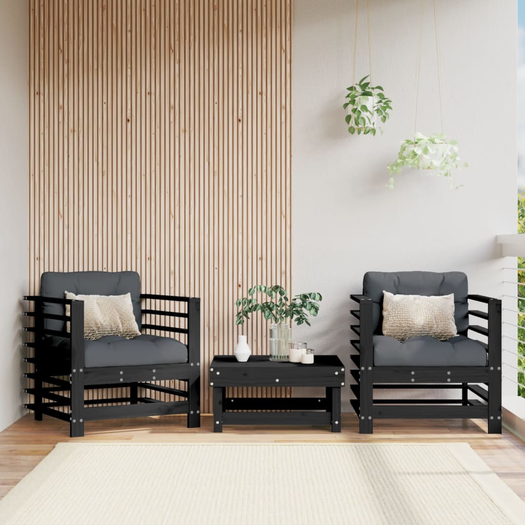 8720845807214_m_en_hd_1 Provira Tuinstoelen 2 st massief grenenhout zwart - Image 1