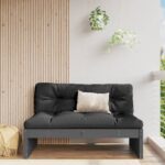 Provira Tuinmiddenbank 120x80 cm massief grenenhout grijs