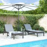 Provira Ligbedden 2 st 199,5x60x74 cm massief grenenhout grijs