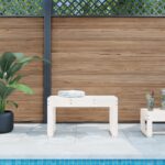 Provira Tuinbank 80x38x45 cm massief grenenhout wit