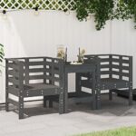 Provira Tuinstoelen 2 st 61,5x53x71 cm massief grenenhout grijs