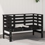 Provira Tuinbankje 111,5x53x71 cm massief grenenhout zwart